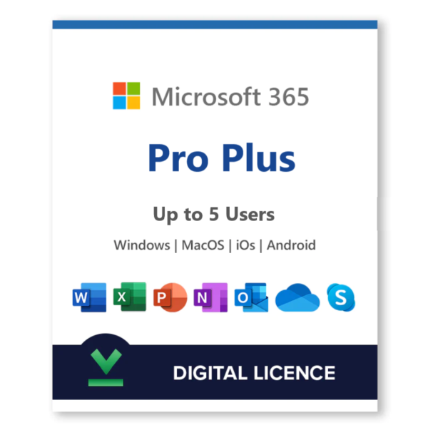 Microsoft 365 Pro Plus (PC/MAC/Tablet) 1 Year | 5 Users